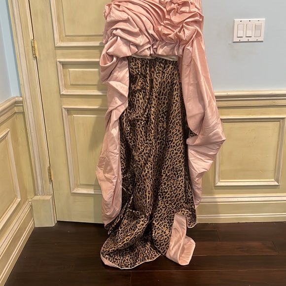 Tony Bowls Pink and Brown Cheetah Print Gown - Picture 3 of 10